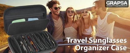 Travel Sunglasses Organizer Case for Quay Polarized Sunglasses – Men & Women Trendy Sunglass Storage Holder (Bag Only)