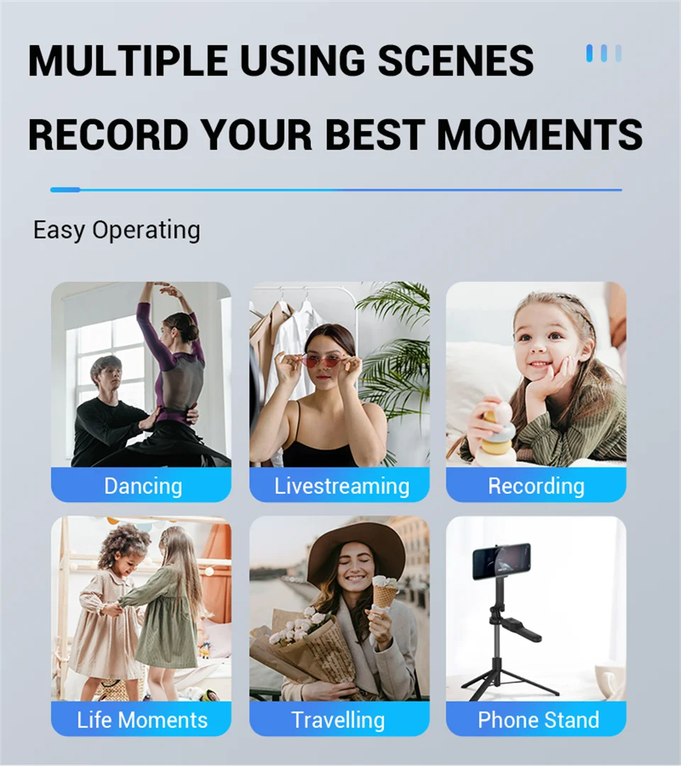 FANGTUOSI 1750mm Wireless Selfie Stick Tripod – Foldable Monopod with LED Light for Smartphones, Steady Live Shooting