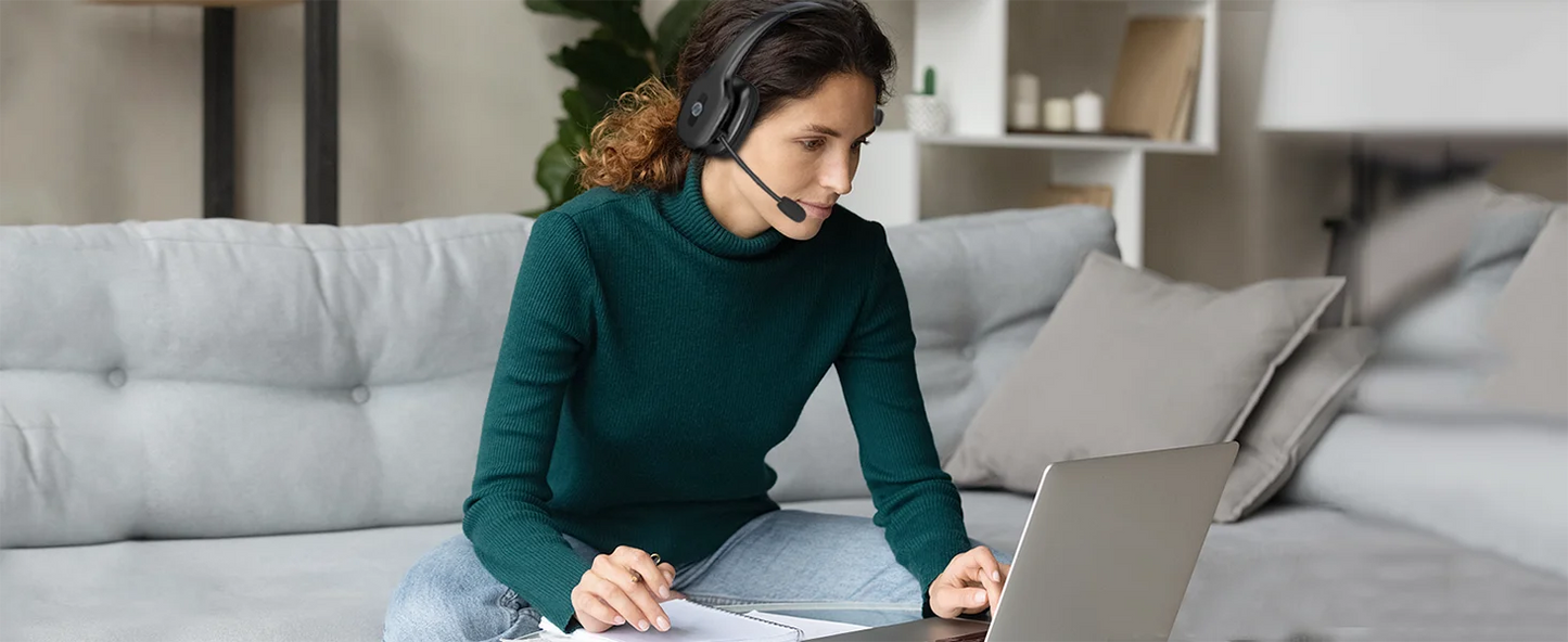 Bluetooth V5.3 Wireless Headset – Truck Driver & Office Hands-Free Call Headphones with Microphone