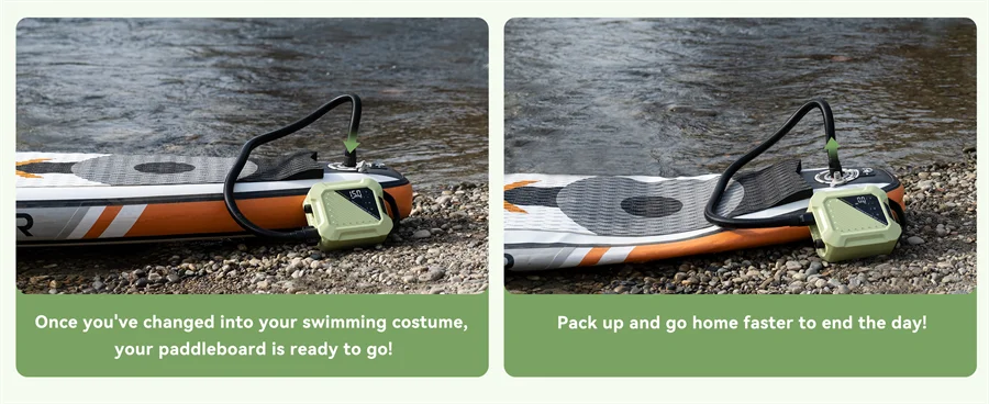 SUP Inflatable Pump — Rechargeable 20PSI Pump for PVC Kayaks, Kite Wings & Stand Up Paddle Boards