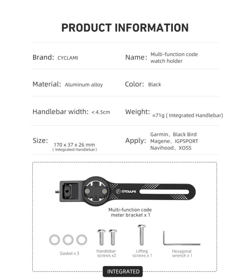 Original Bike Computer Mount for Insta360 X5/X4/X3/ACE – Aluminum Handlebar Clamp Bracket