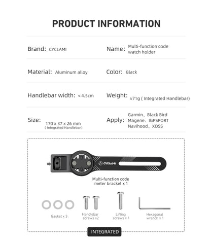Original Bike Computer Mount for Insta360 X5/X4/X3/ACE – Aluminum Handlebar Clamp Bracket