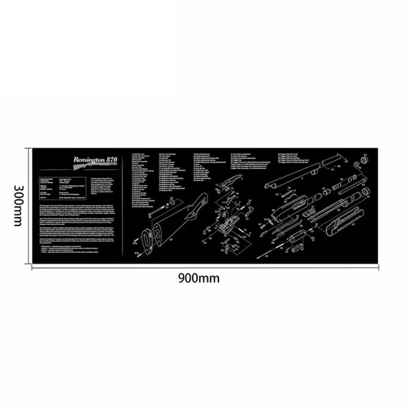 Gun Cleaning Rubber Mat Mouse Pad – AR15, AK47, Remington 870, GLOCK G ...