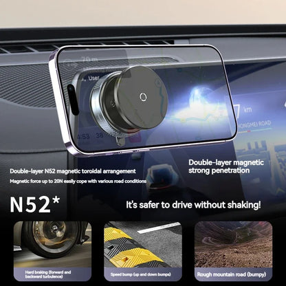 Vacuum Magnetic Car Phone Holder – Universal Suction Cup, Mirror & Shower Stand for iPhone 16/15/14/13/12 Pro Max, Samsung