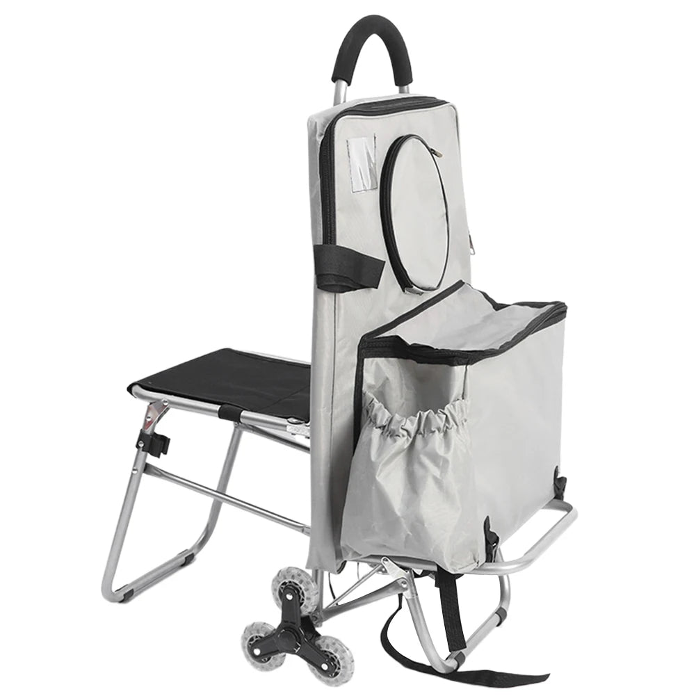 Multifunctional Folding Art Cart — Stair-Climbing Trolley with Storage, Ideal Gift for Art Students & Art Exams