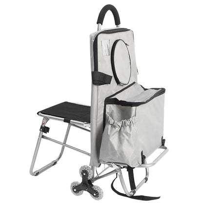Multifunctional Folding Art Cart — Stair-Climbing Trolley with Storage, Ideal Gift for Art Students & Art Exams