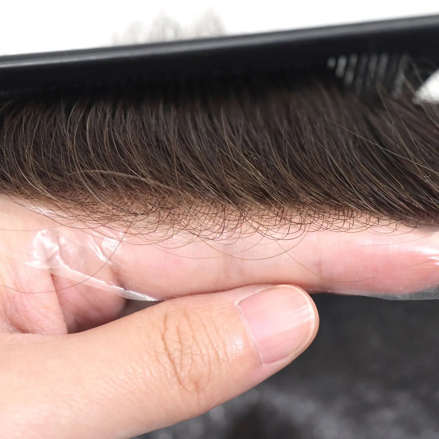 0.08mm Full Skin PU Toupee for Men – V Loop Human Hair Wig in Brown (#22) & Black (#1B) – Hair Replacement Unit