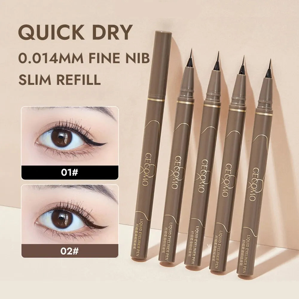 GECOMO 0.01mm Liquid Eyeliner – Super Slim, Waterproof, Quick-Dry, Long-Lasting & No-Smudge Pencil