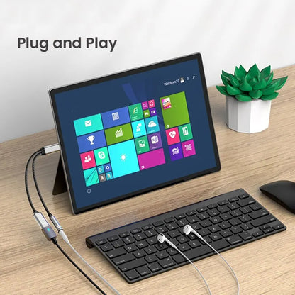 NIERBO 2 in 1 USB C to 3.5mm Headphone and Charger Adapter - USB C PD 3.0 Port to Aux Audio Jack - Fast Charging Dongle Cable