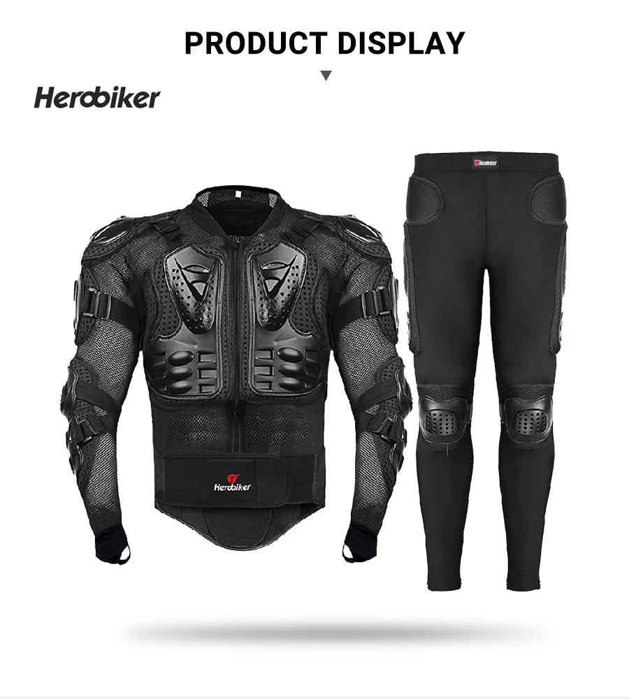 5XL Men's Motorcycle Jacket – Full Body Armor Protection for Motocross, Enduro Racing, Moto Gear & Protective Clothing