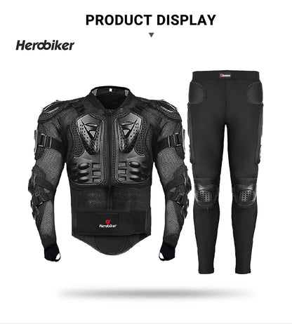 5XL Men's Motorcycle Jacket – Full Body Armor Protection for Motocross, Enduro Racing, Moto Gear & Protective Clothing