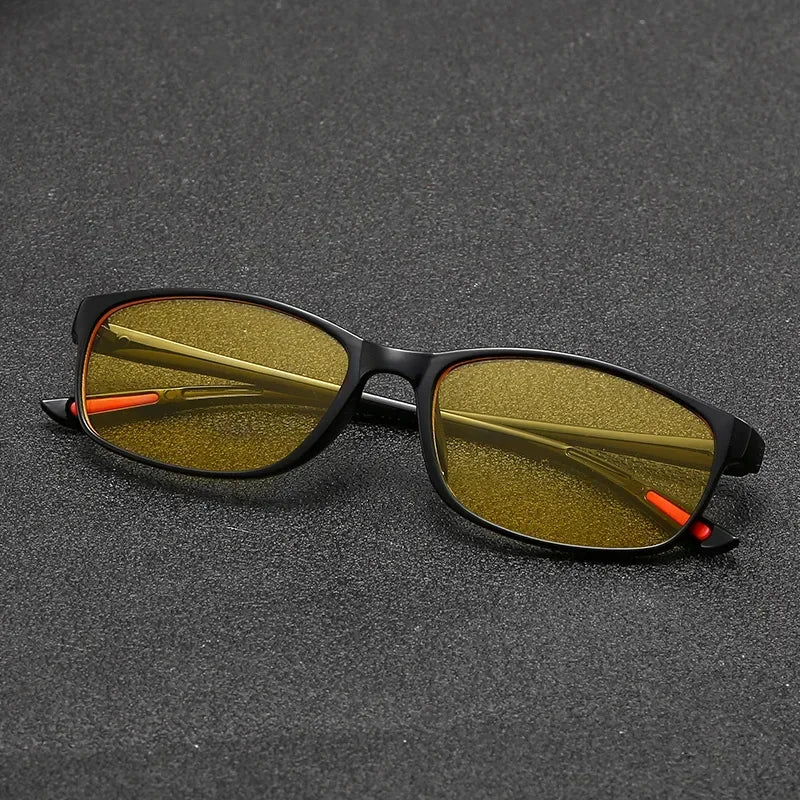 Vintage Unisex Anti-Glare Night Vision Driving Glasses – Ultralight Square Frame Myopia Eyewear (-4.0)