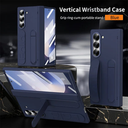 Wristband Hinge Phone Case for Samsung Galaxy Z Fold 3-7 – With Pen Slot & S Pen, Screen Protector Cover