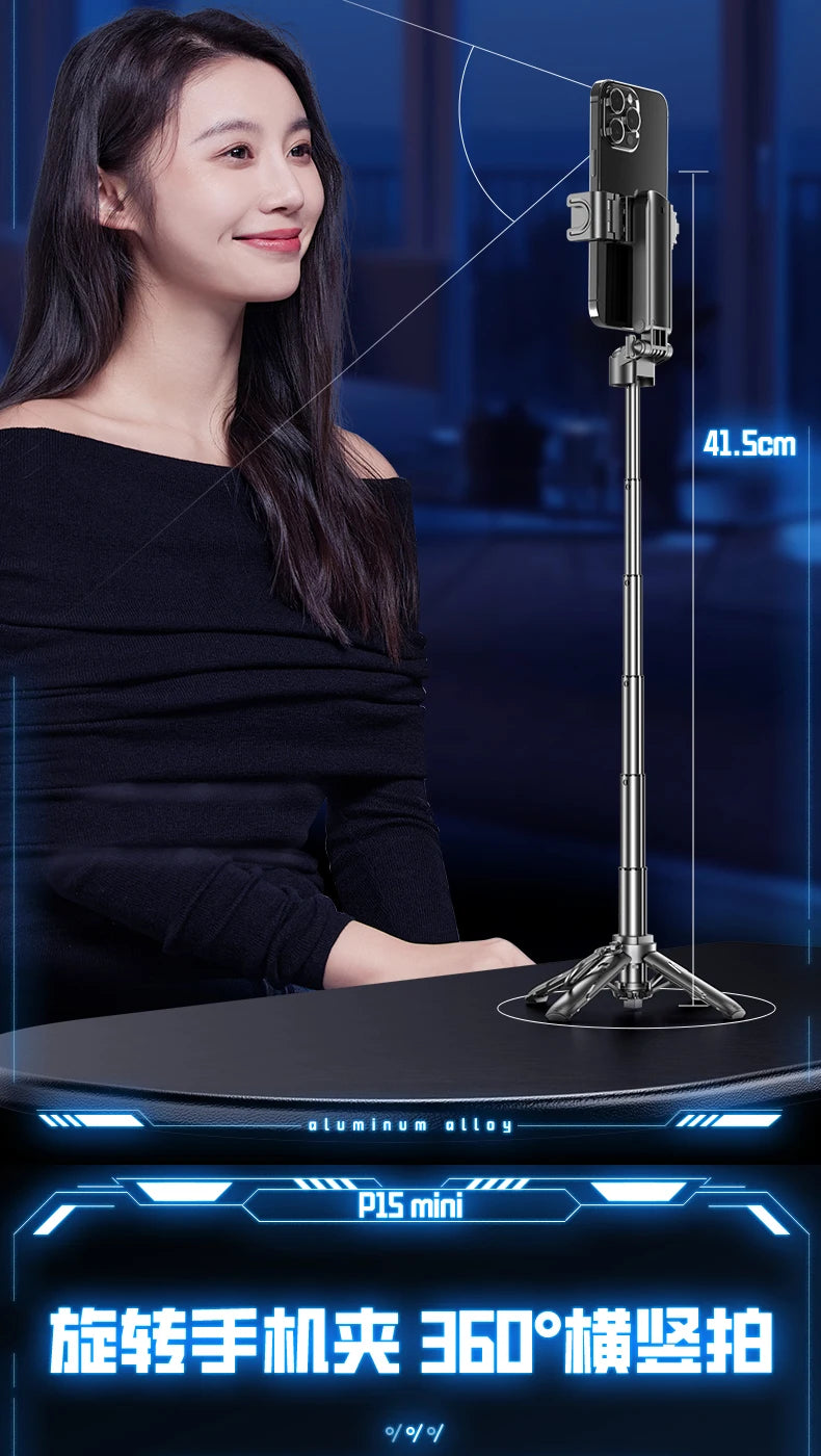 Newly Upgraded Mini Bluetooth Selfie Stick – Portable Telescopic Multifunctional Tripod for Phone