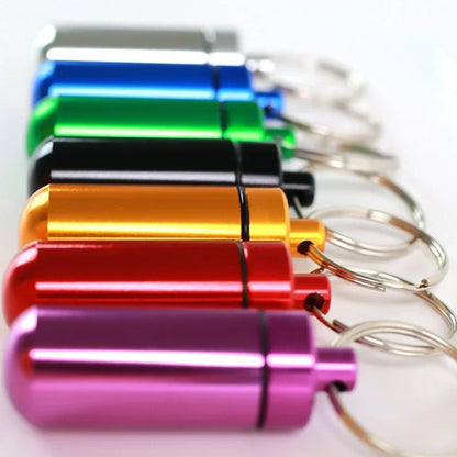 Mini Portable Pill Box – Waterproof Aluminum Case for Tablets, Vitamins, Fish Oils & Medicine Storage