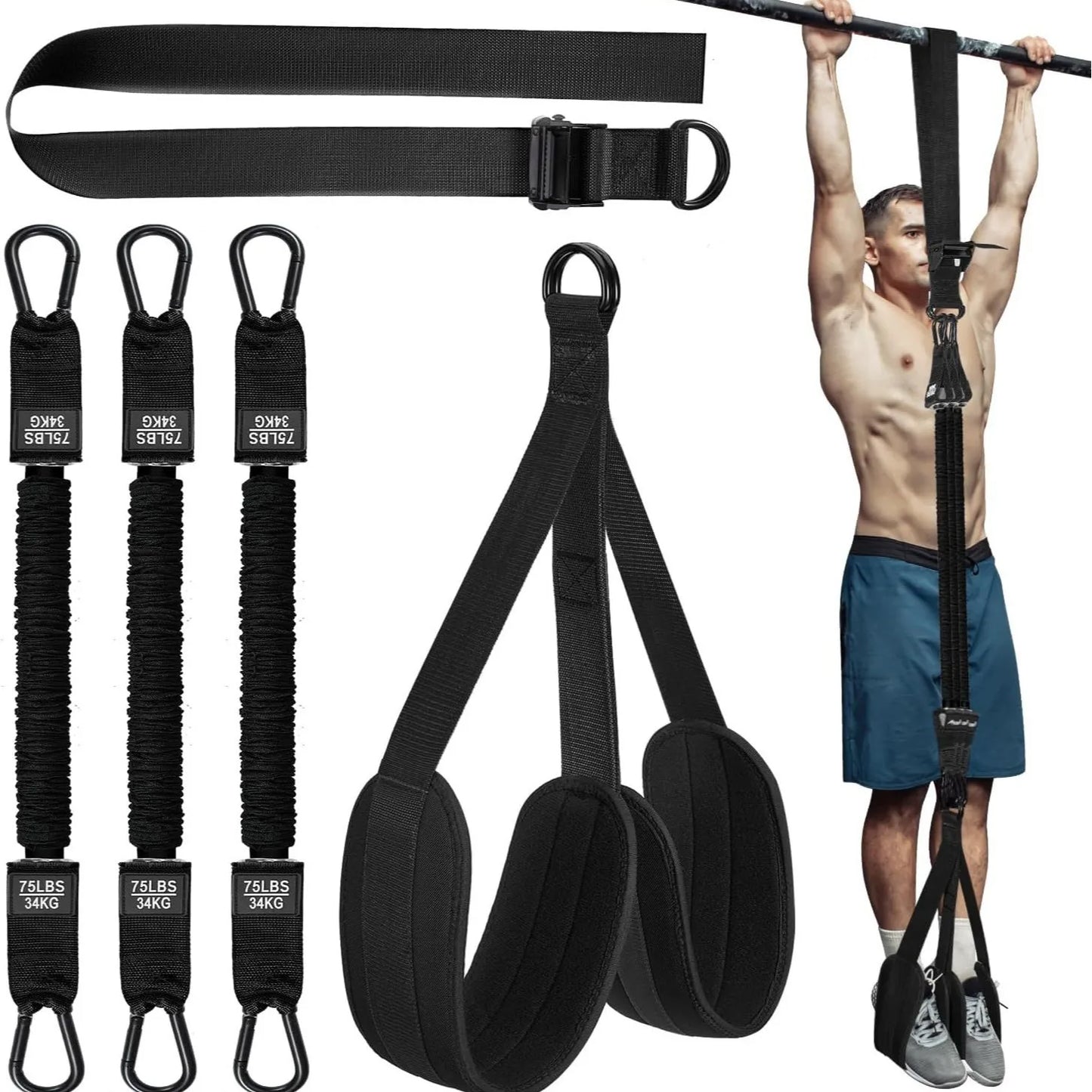 Pull-Up Assistance Bands Set – Resistance Straps for Men & Women, Hanging Training Chin-Up Workout and Body Stretching