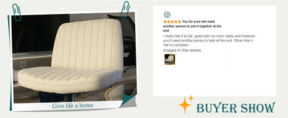 Armless Criss Cross Legged Swivel Office Chair - Wide Desk Chair Without Wheels