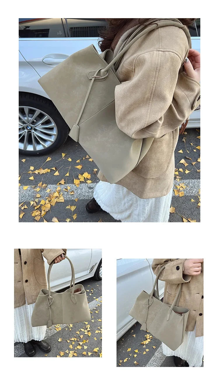 2025 Women’s Faux Suede Handbag – High-Quality, Versatile Large Capacity Shoulder Bag