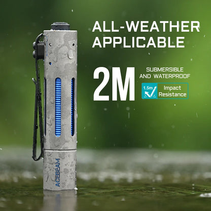 ACEBEAM Rider RX 2.0 Titanium LED Flashlight — 700 Lumens EDC AA Flashlight with Bolt-Action Design, IP68 Waterproof