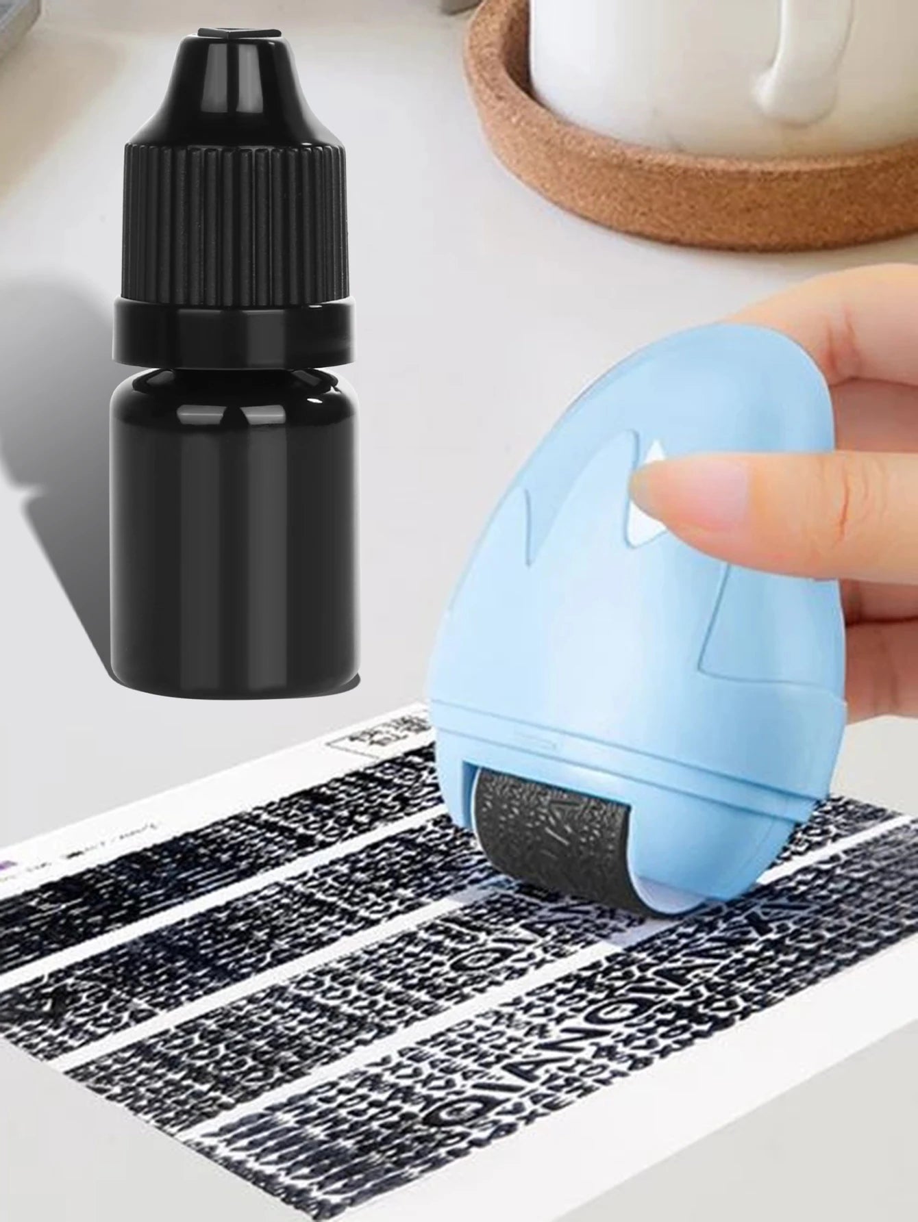 Confidentiality Seal Roller Pen for Information Privacy - Smear-Free Ink Scrambling Accessory