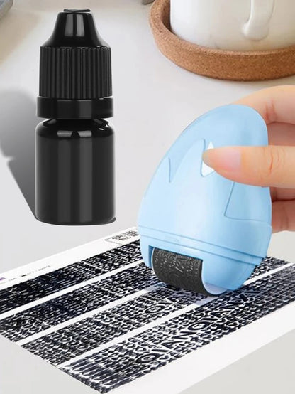 Confidentiality Seal Roller Pen for Information Privacy - Smear-Free Ink Scrambling Accessory