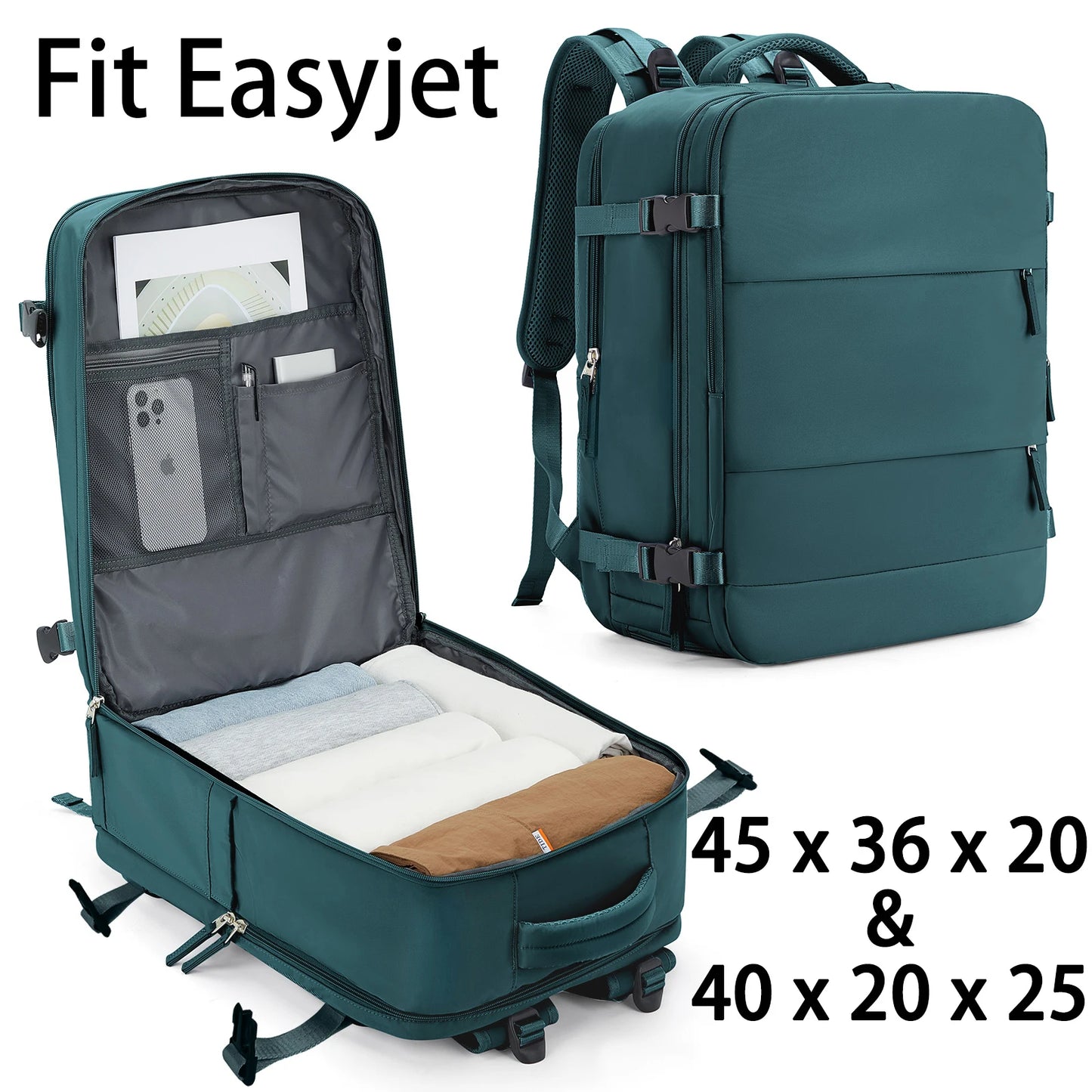Aeroplane Travel Backpack | Easyjet Cabin Bag 45x36x20 | Ryanair Carry-Ons 40x20x25 | Cabin Size Laptop Bag