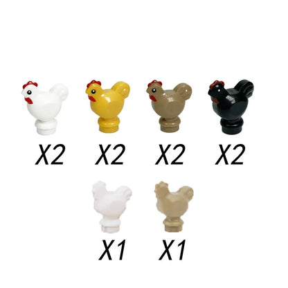 MOC Animal Scene Building Blocks – Zoo & Wildlife DIY Toy Bricks with Ducks, Cats, Dogs, Penguins, Eagles, Wolves, Bears, Deer, Sharks, Snakes, Mice, Sheep (K055)