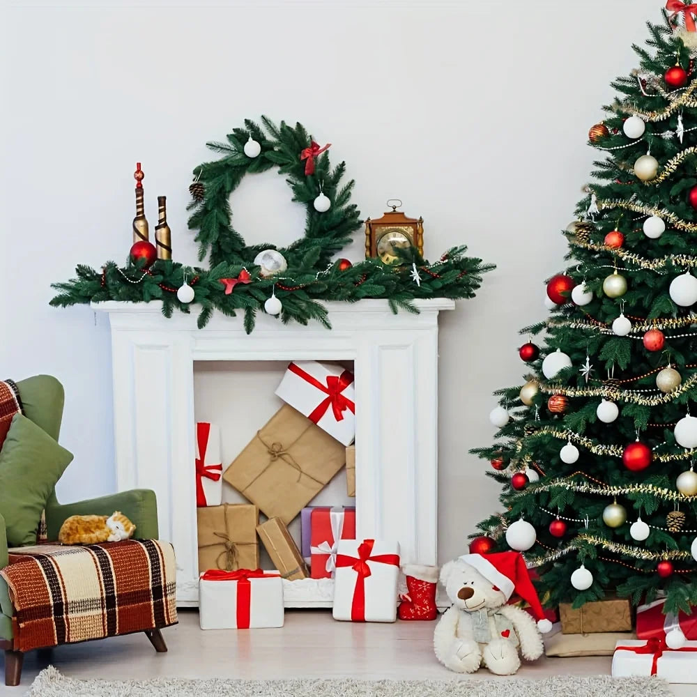 20pcs Artificial Green Pine Branches – DIY Christmas Tree & Winter Home Decor