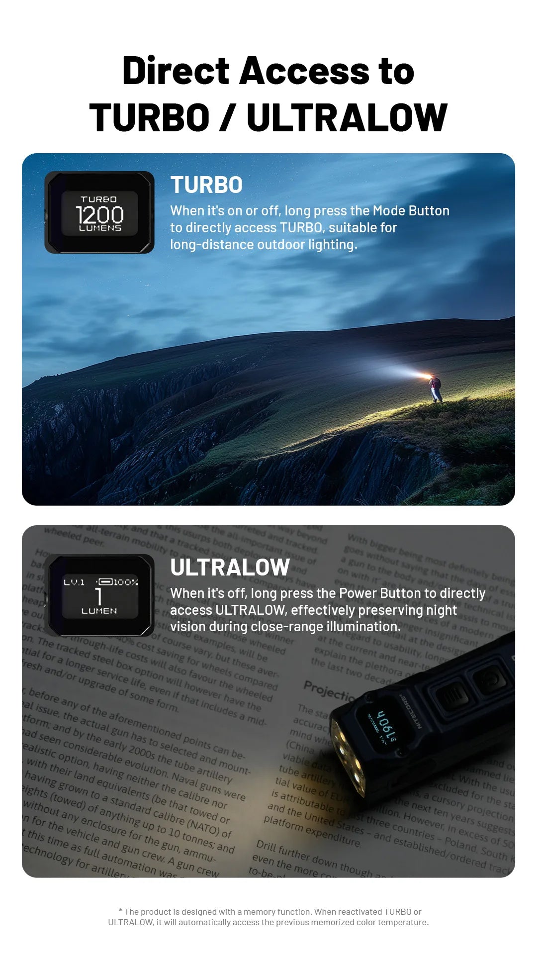 NITECORE TUP2 Mini EDC Keychain Flashlight – USB-C Rechargeable 1200 Lumen for Camping