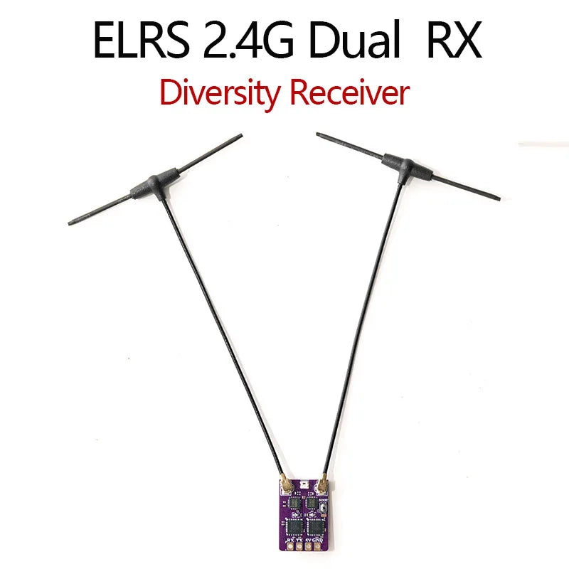 ELRS 2.4G Dual Antenna Diversity Receiver – Built-in TCXO RX for FPV Freestyle & Long Range RC Racing Drones