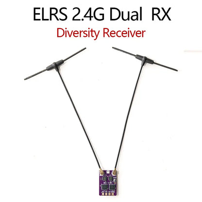 ELRS 2.4G Dual Antenna Diversity Receiver – Built-in TCXO RX for FPV Freestyle & Long Range RC Racing Drones