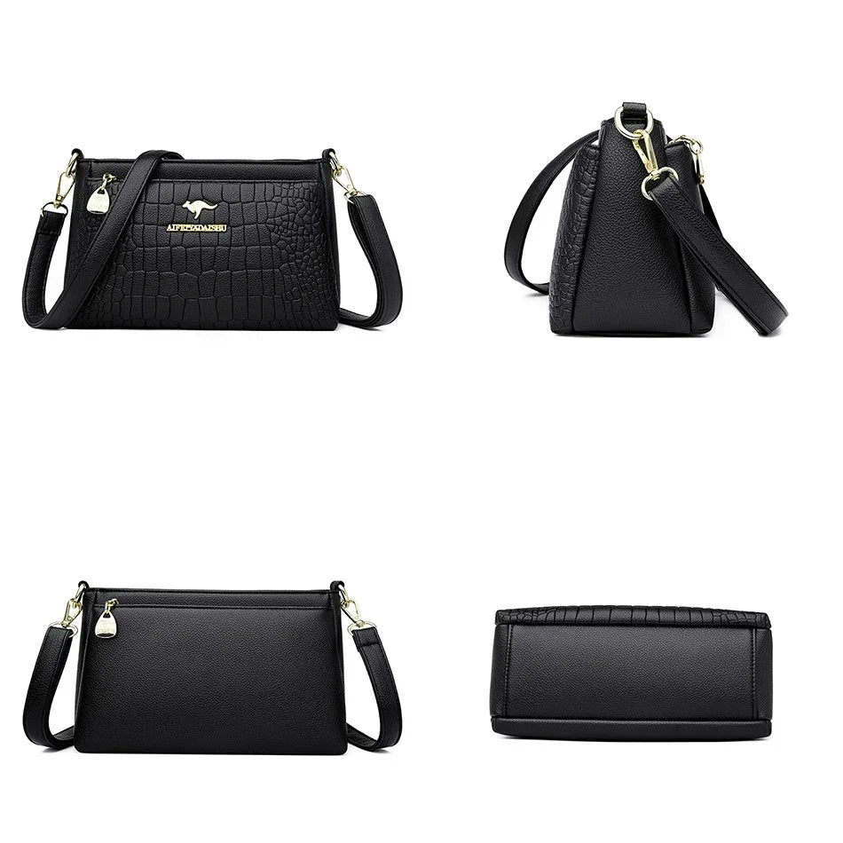 Luxury Women’s Leather Handbag – Large Capacity Shoulder & Crossbody Designer Bag