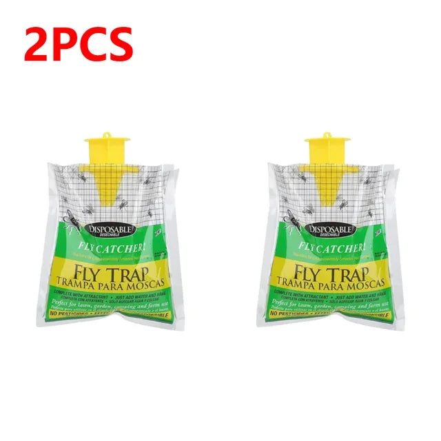 Hanging Fly Catcher Bags – Non-Toxic, Water-Soluble Disposable Fly Traps for Home & Garden