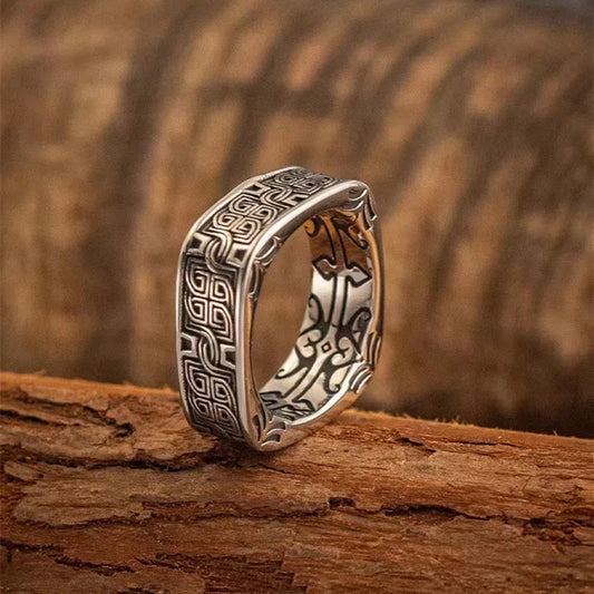 Irish Celtic Knot Square Ring – Vintage Men's Punk Hip Hop Fashion Jewelry Gift