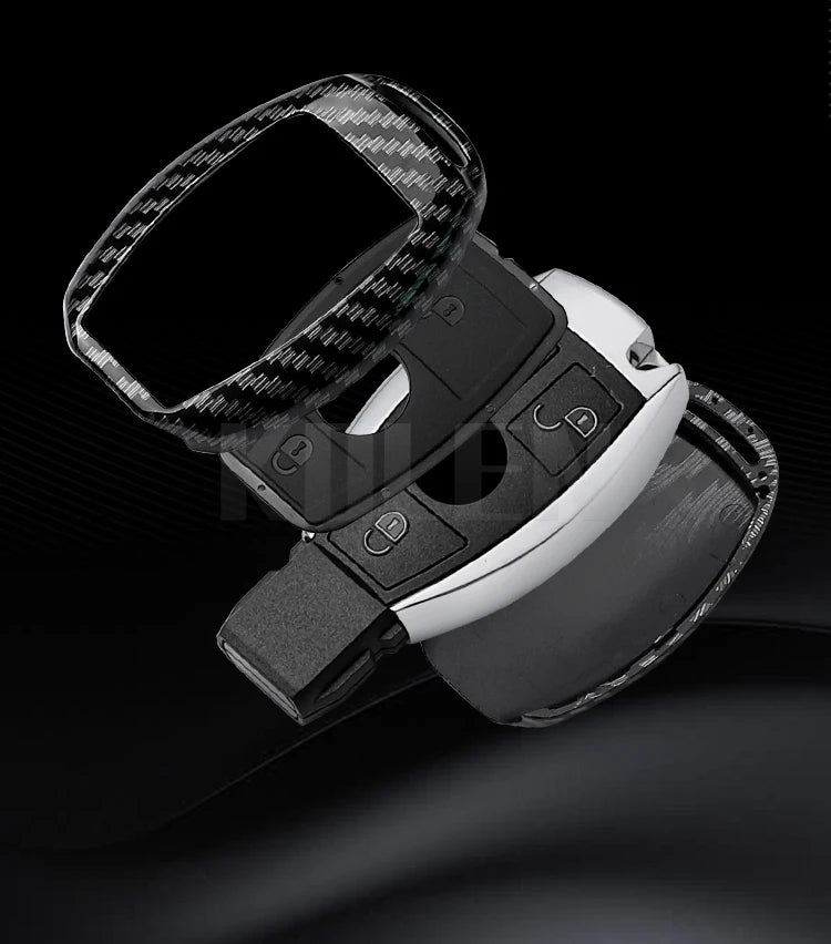 ABS Carbon Fiber Car Key Case Cover – Compatible with Mercedes Benz W204/W205/W212/W213/W176/W177/W219 A/B/C/E/S/GLC/CLA/AMG Fob