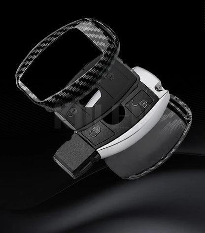 ABS Carbon Fiber Car Key Case Cover – Compatible with Mercedes Benz W204/W205/W212/W213/W176/W177/W219 A/B/C/E/S/GLC/CLA/AMG Fob