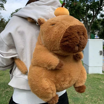 Kawaii Capybara Plush Backpack: Fashionable Plushie Doll Fur Bag - Children's Shoulder Bag Mini Knapsack, Cute Gift for Girlfriend