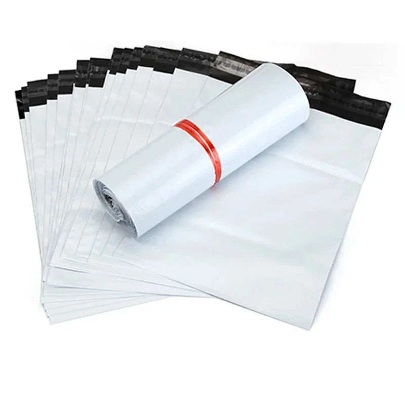 INPLUSTOP Opaque PE Shipping Bags - White Plastic Express Envelopes with Self-Adhesive Seal for Mailing and Courier