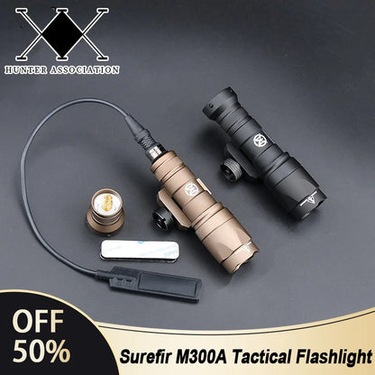 WADSN Surefire M300A Tactical Flashlight - Mini Weapon Scout LED Light, 20MM Rail Mount, Momentary & Constant-On Mode