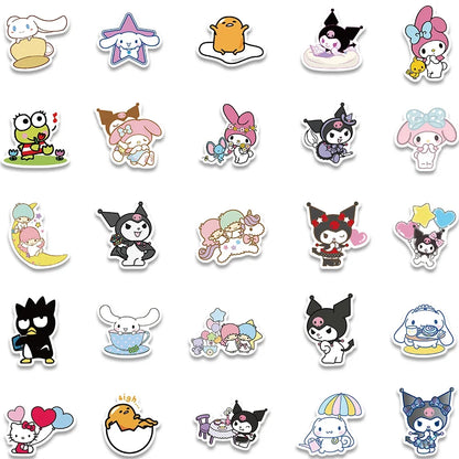 Kawaii Hello Kitty and My Melody Stickers – Cute Sanrio Decals for Kids, DIY Laptop, Phone, and Diary