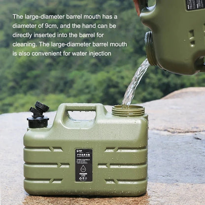 11L Portable Water Bucket – Large Capacity Drinking Canister with Detachable Leak-Proof Faucet for Outdoor Travel