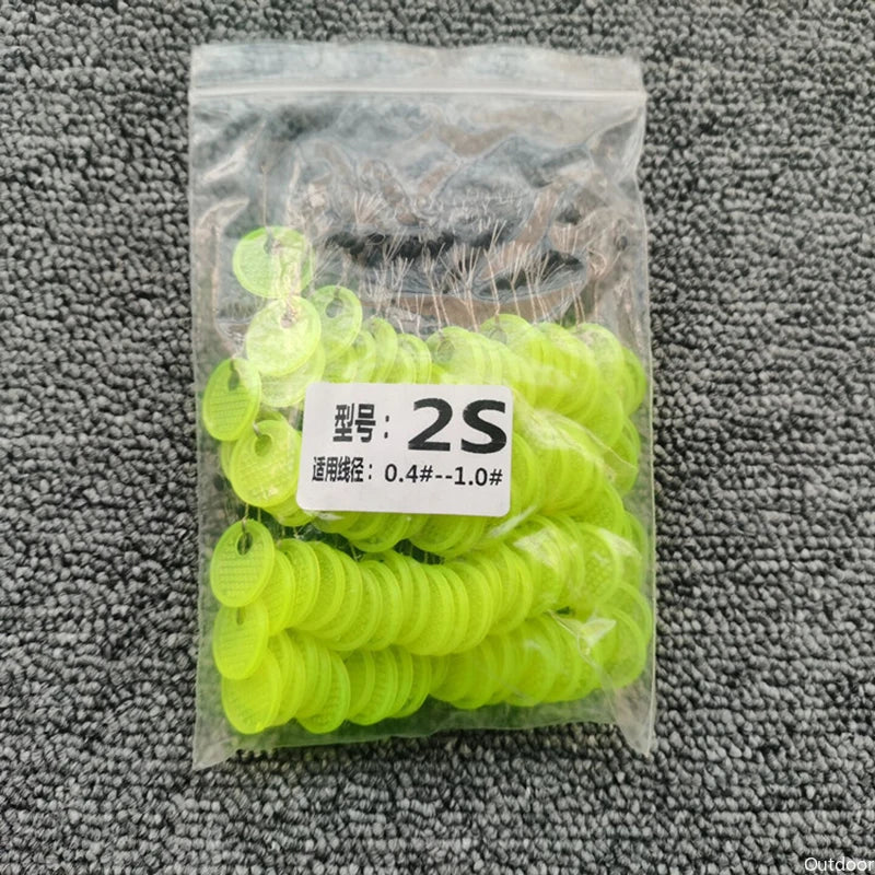 60pcs Rubber Space Bean Fishing Stoppers – 10-Group Oval Float Stopper Set for Carp & Fly Fishing