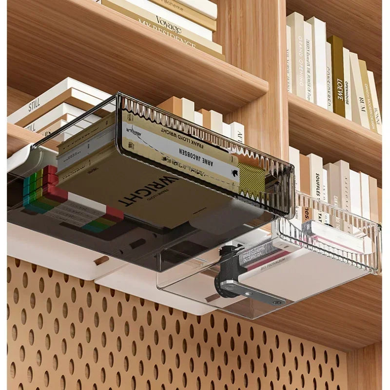 Invisible Pull-Out Storage Box – Large-Capacity Hanging Under-Desk Drawer Shelf Organizer