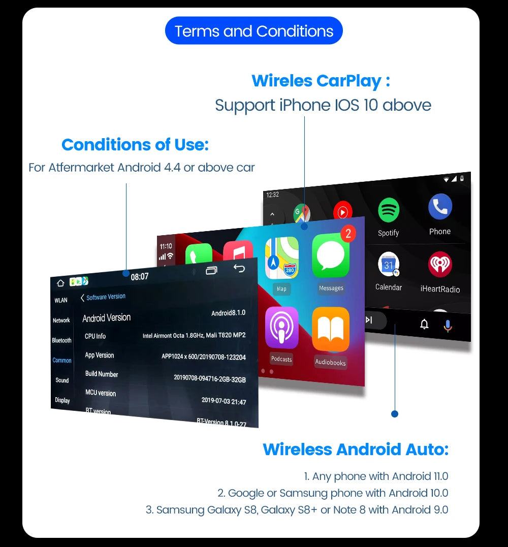 CarlinKit Wireless CarPlay Adapter — USB Dongle for Android Auto, MirrorLink, Waze & Spotify Car Multimedia