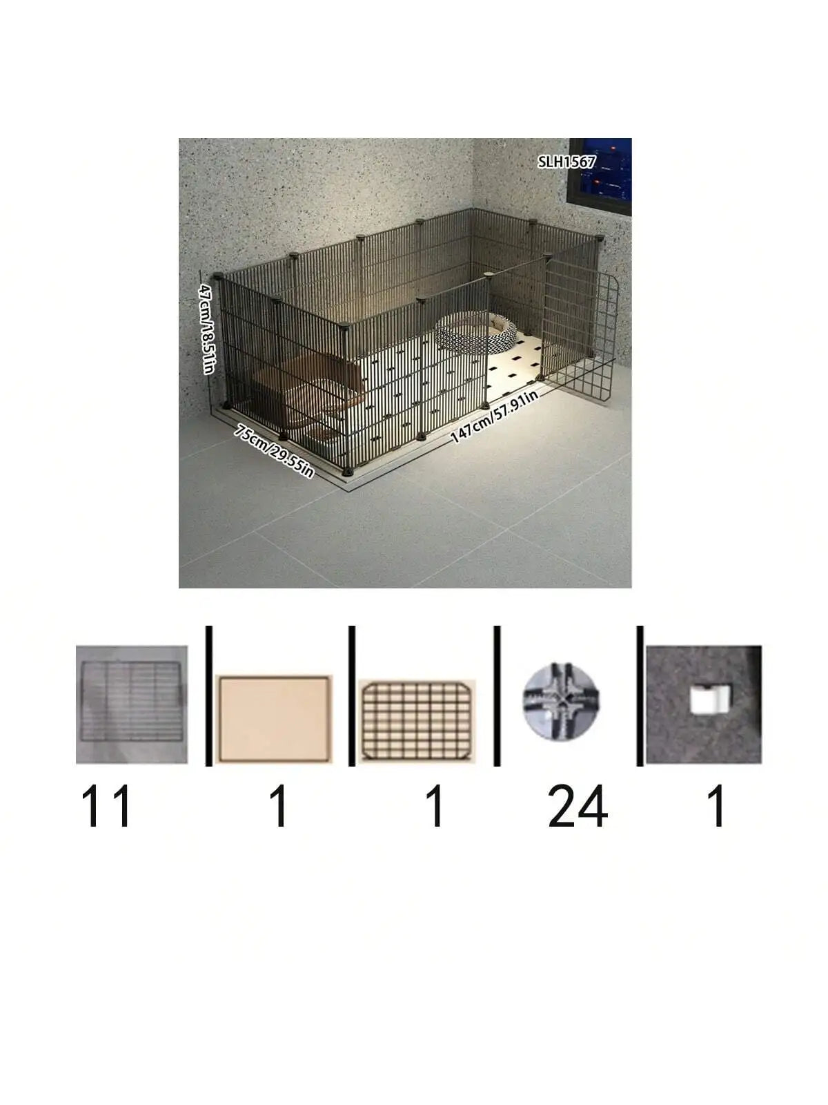 Indoor Pet Enclosure — No Assembly Teddy Fence with Tight Mesh, Escape-Proof Small Dog & Puppy Cage