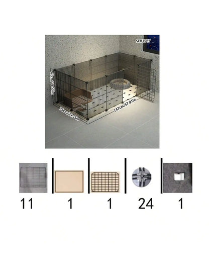 Indoor Pet Enclosure — No Assembly Teddy Fence with Tight Mesh, Escape-Proof Small Dog & Puppy Cage