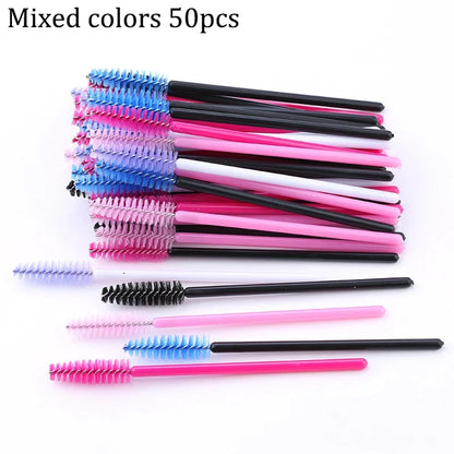 50PCS Reusable Eyelash Brushes – Mascara Wands Spoolers for False Lashes & Eyelash Extensions