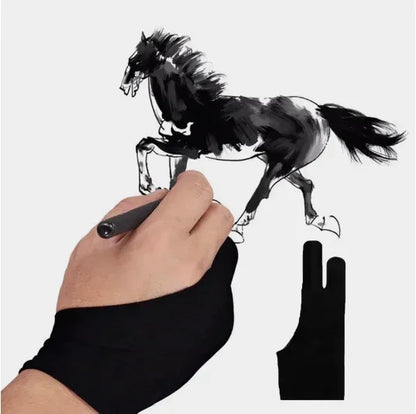 Two-Finger Drawing Glove with Palm Rejection for iPad & Graphic Tablets – Left/Right Hand Artist Glove