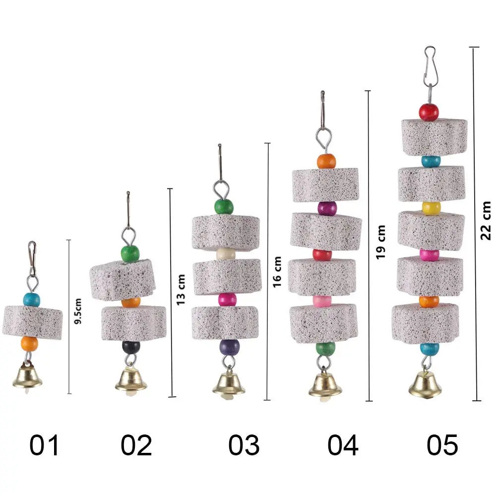 Stone Mineral Chew Toy for Parrots - Flower-Shaped Bird Cage Ornament - Pet Supplies for Healthy Beak Grinding and Chewing