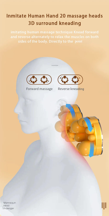 Manufacturer Direct Electric Shiatsu Neck & Head Massager Pillow with Heating and Vibration – Cervical Traction Car Back Massager